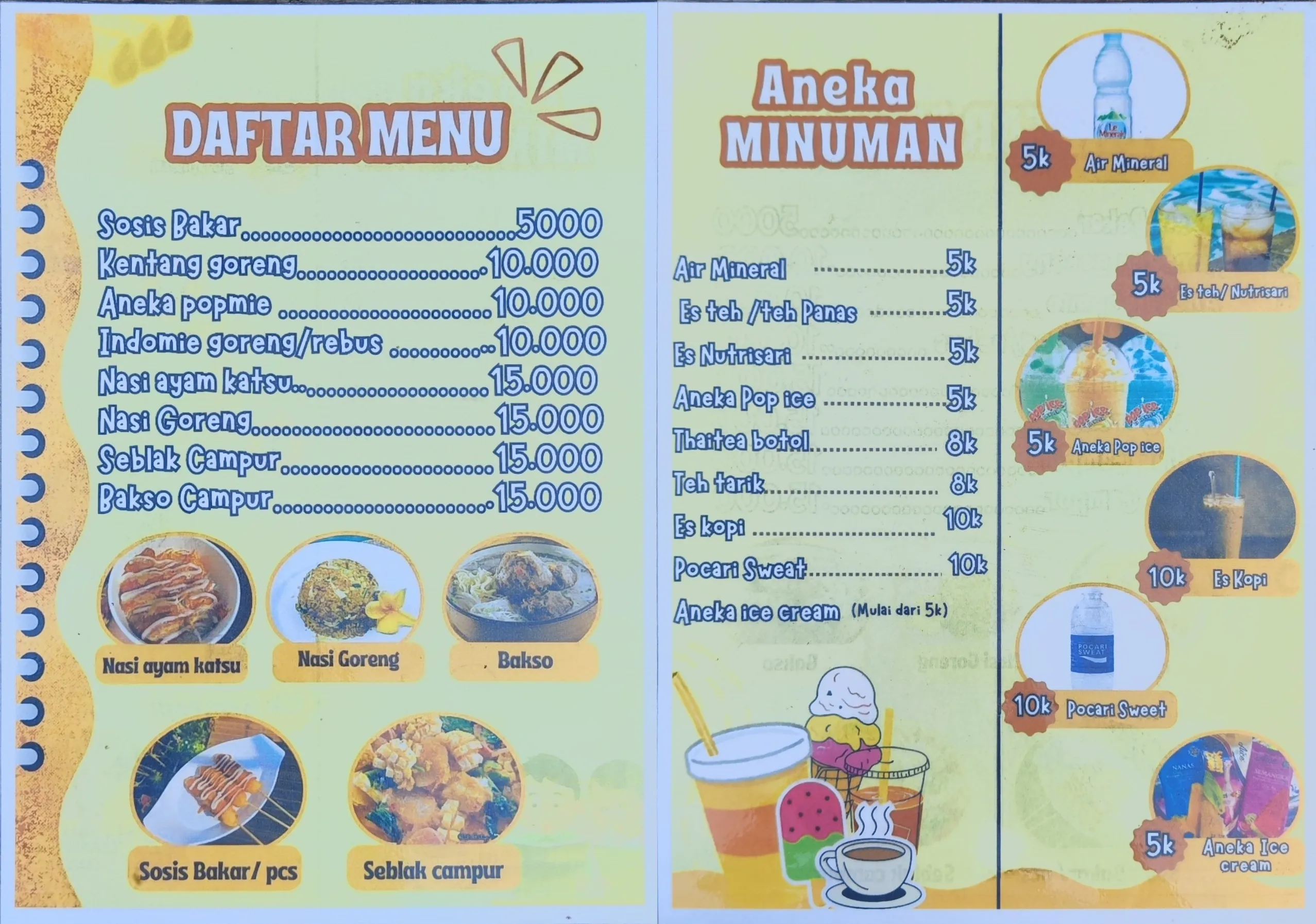 Daftar Menu Makanan